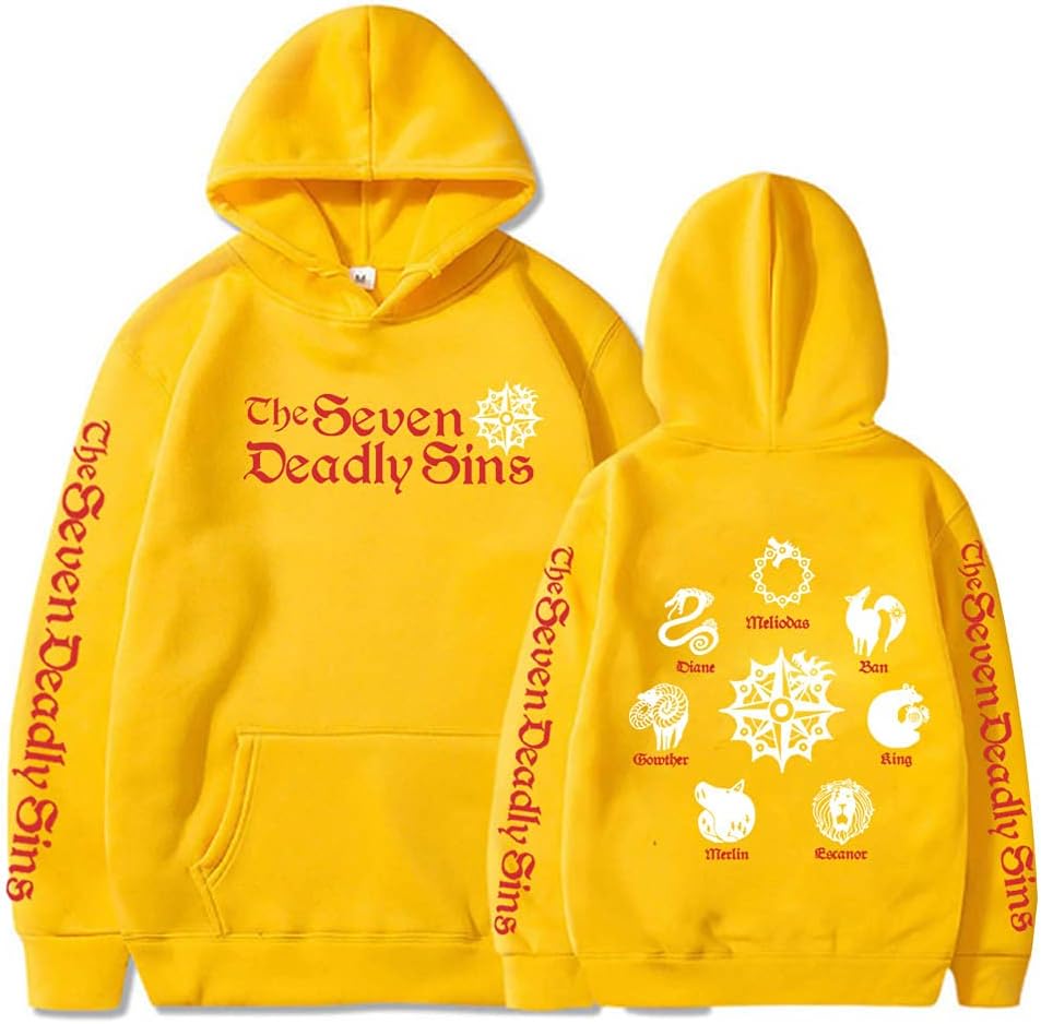 Anime The Seven Deadly Sins Hoodie Long Sleeve Sweatshirt Streetwear Hip Hop Pullover Unisex