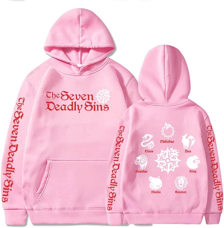 Anime The Seven Deadly Sins Hoodie Long Sleeve Sweatshirt Streetwear Hip Hop Pullover Unisex