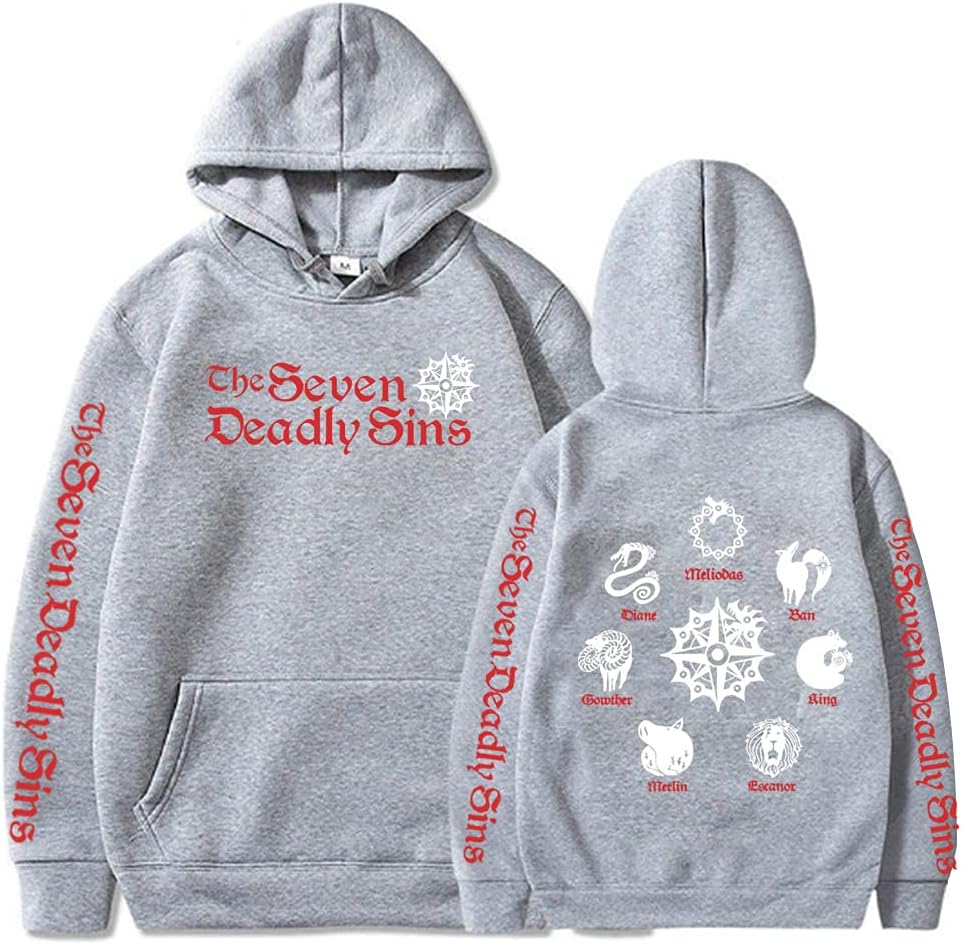 Anime The Seven Deadly Sins Hoodie Long Sleeve Sweatshirt Streetwear Hip Hop Pullover Unisex