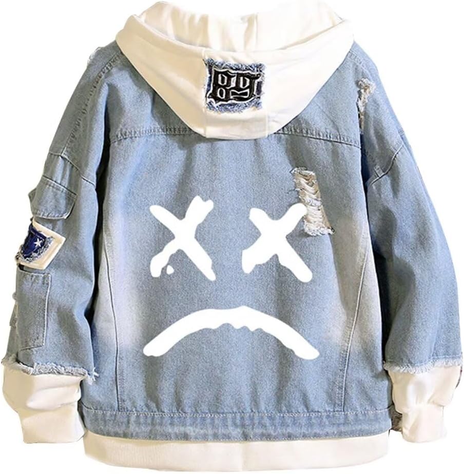 Denim Jacket Jeans Love Printed Fashion Sport Hip Hop Hoodie - My Store