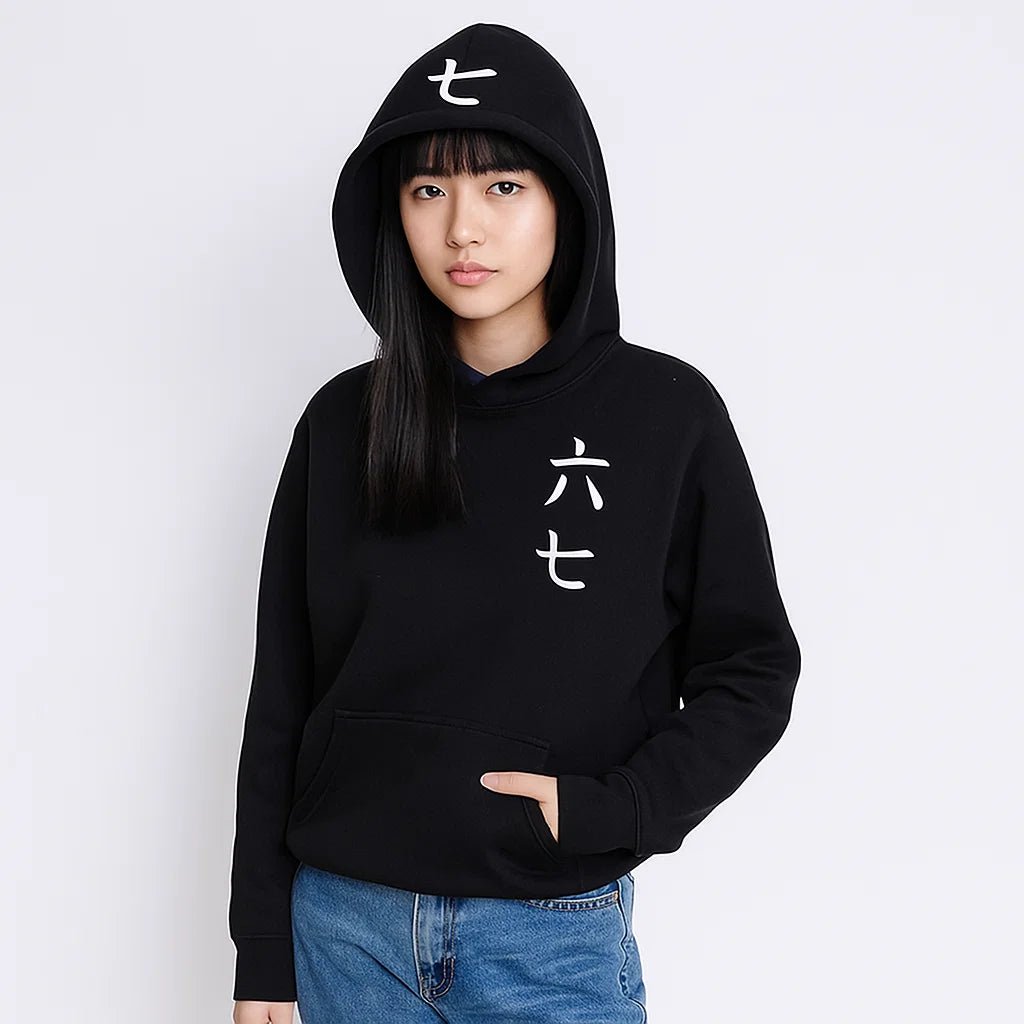 Heather grey martial arts anime hoodie with circular back crest print