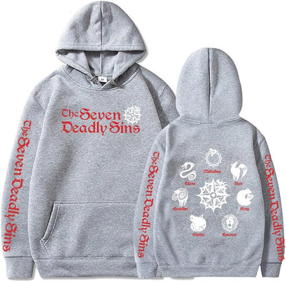 Anime The Seven Deadly Sins Hoodie Long Sleeve Sweatshirt Streetwear Hip Hop Pullover Unisex