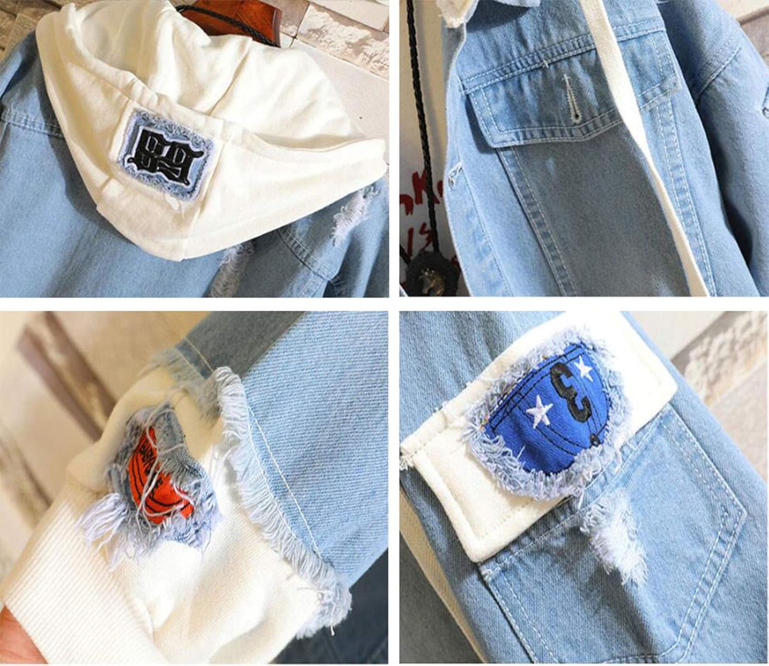 Anime Denim Hoodie Jacket Scout Regiment Cosplay Costume Unisex Jeans Hooded Sweatshirt Coat - My Store