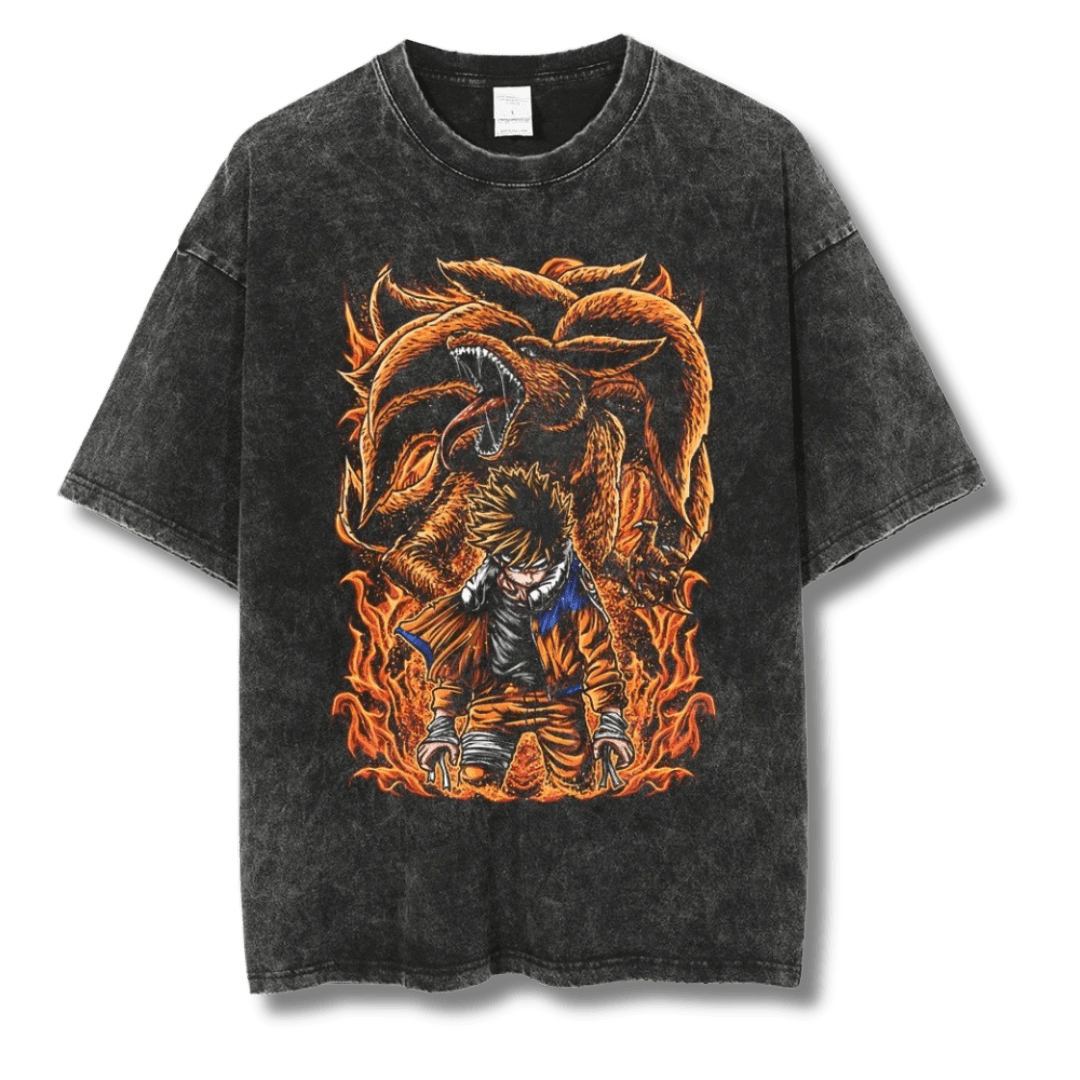 anime "Jinchuriki" Washed Tee - My Store