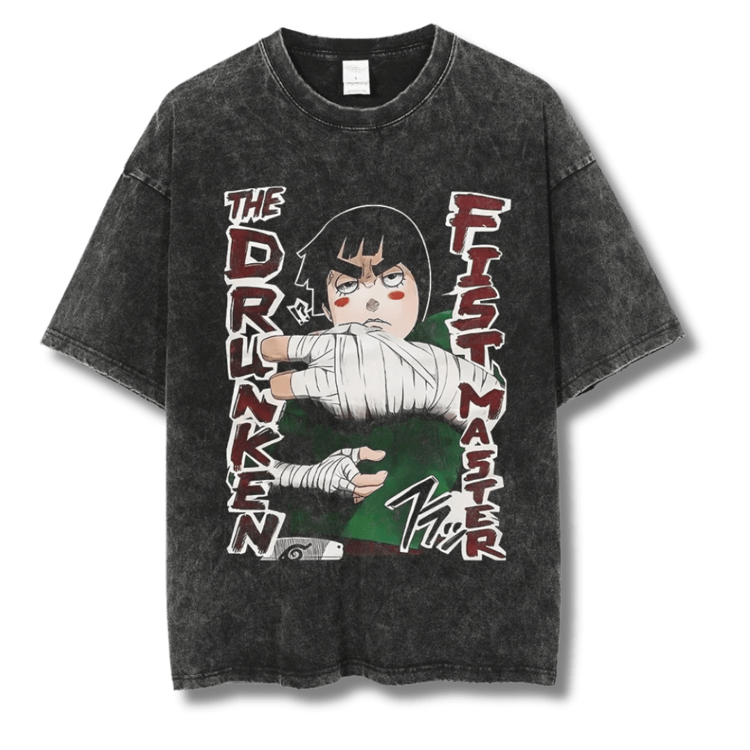 anime "Rock Lee Drunken Fist Master" Washed Tee - My Store