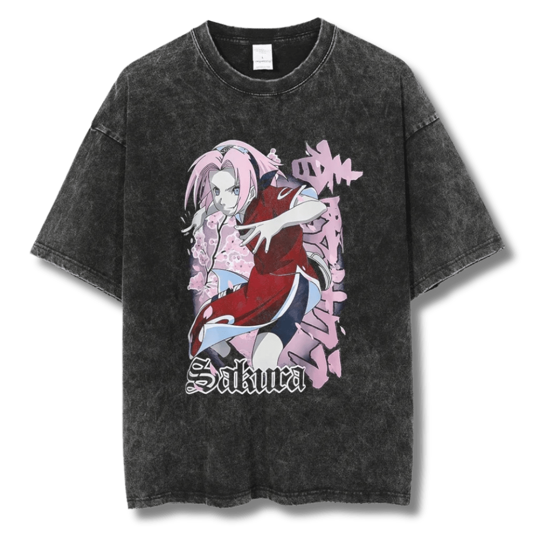 anime "Sakura" Washed Tee - My Store