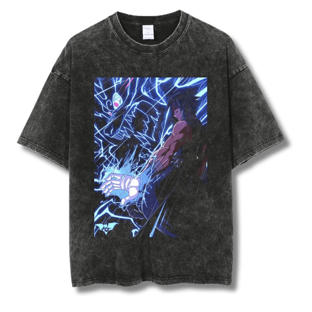 anime "Sasuke Kirin Jutsu" Washed Tee - My Store