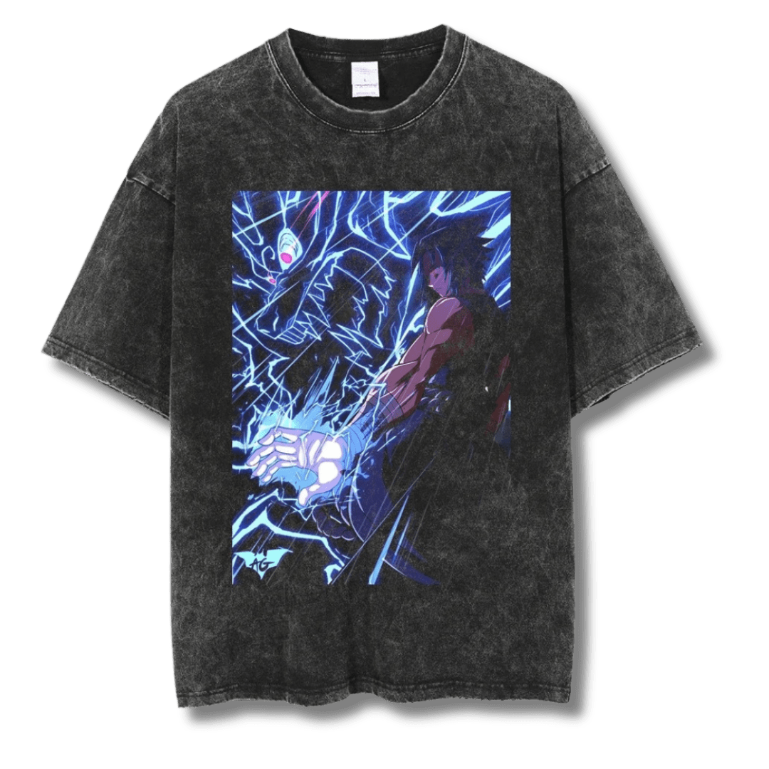 anime "Sasuke Kirin Jutsu" Washed Tee - My Store