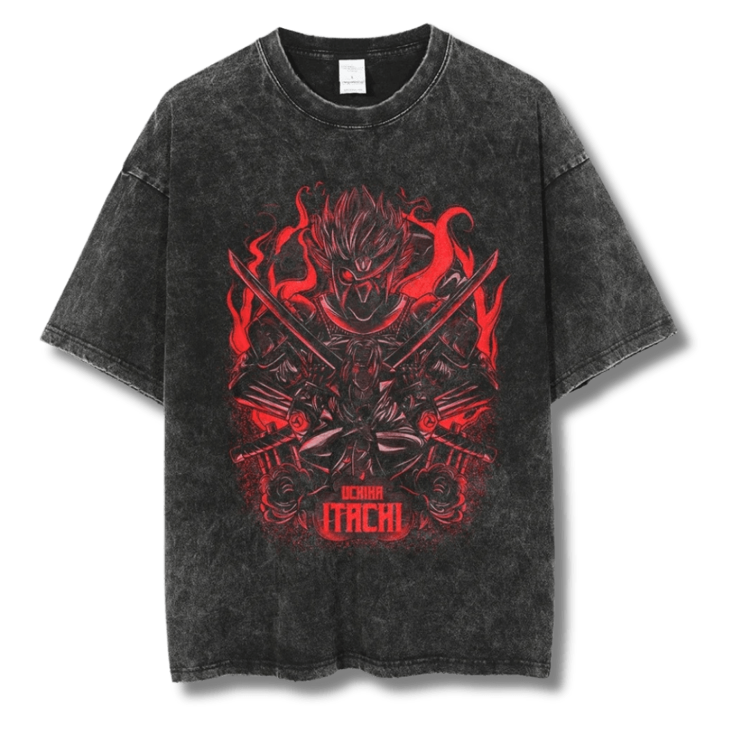 anime "Uchiha Itachi" Washed Tee - My Store