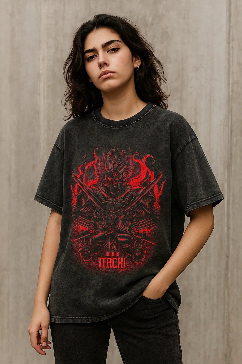 Anime "Uchiha Itachi" Washed Tee – Ninja - Inspired Streetwear for True Fans - My Store
