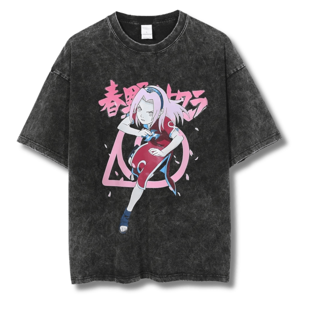 anime "Young Sakura" Washed Tee - My Store