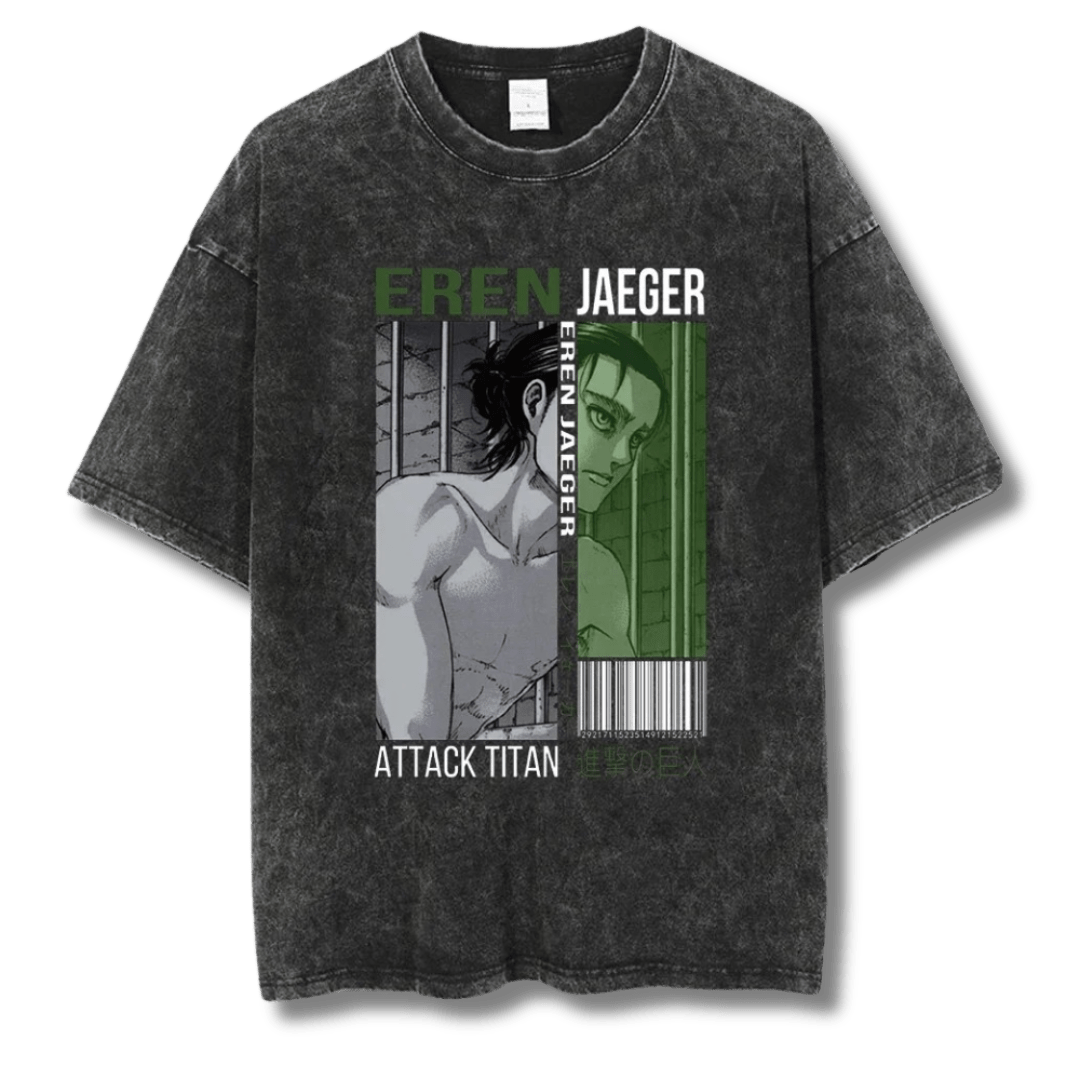 Attack On Titan "Eren Jaeger" Washed Tee - My Store