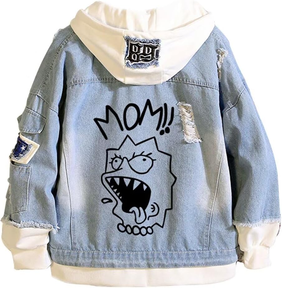 Denim Jacket Jeans Love Printed Fashion Sport Hip Hop Hoodie - My Store
