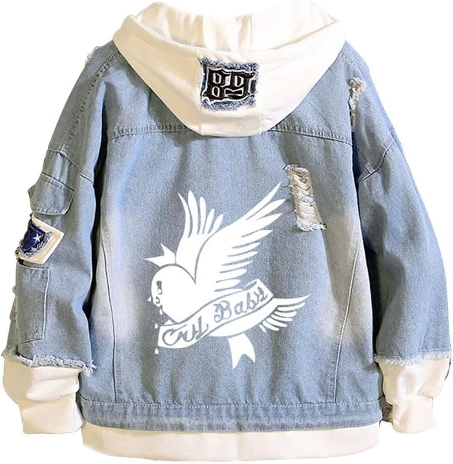 Denim Jacket Jeans Love Printed Fashion Sport Hip Hop Hoodie - My Store