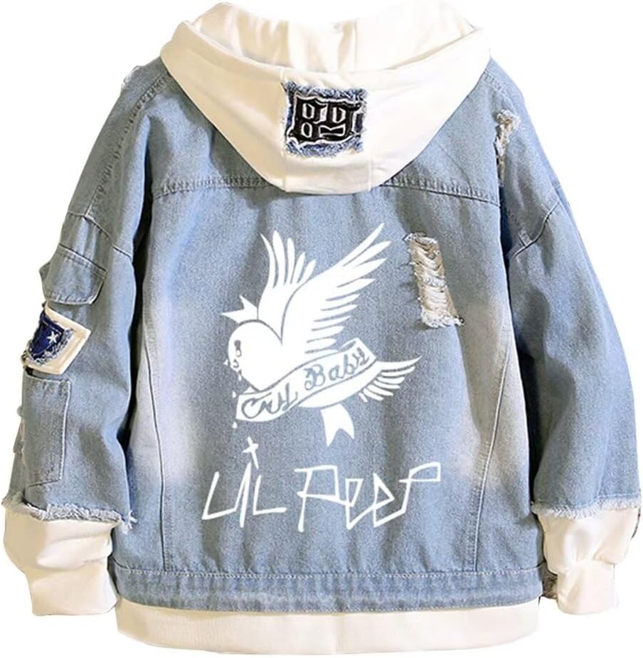Denim Jacket Jeans Love Printed Fashion Sport Hip Hop Hoodie - My Store