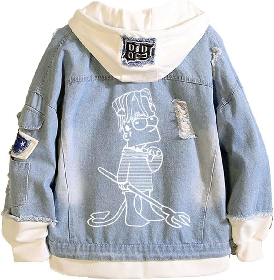 Denim Jacket Jeans Love Printed Fashion Sport Hip Hop Hoodie - My Store
