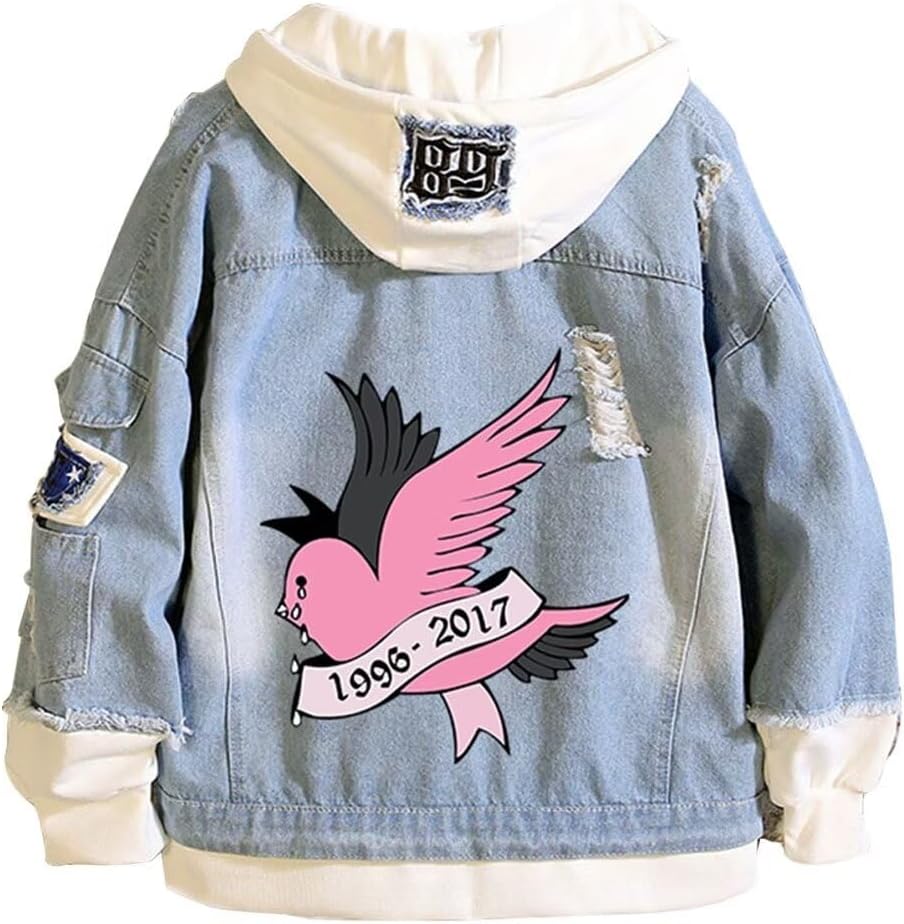 Denim Jacket Jeans Love Printed Fashion Sport Hip Hop Hoodie - My Store