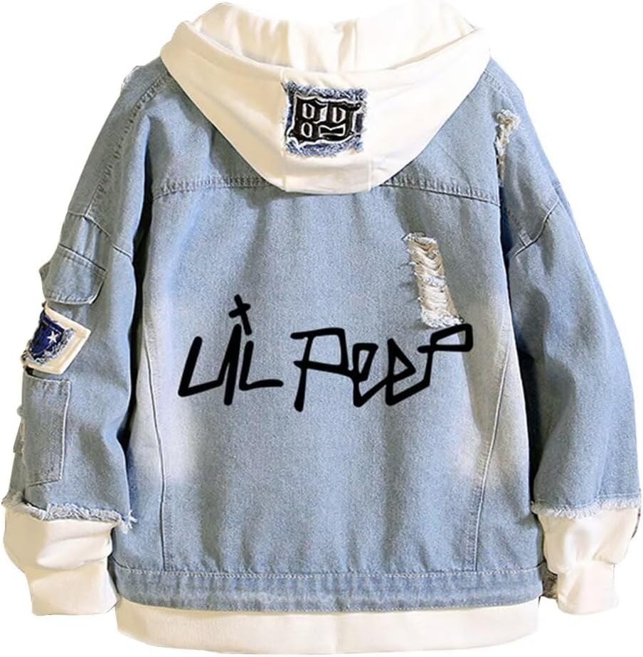 Denim Jacket Jeans Love Printed Fashion Sport Hip Hop Hoodie - My Store