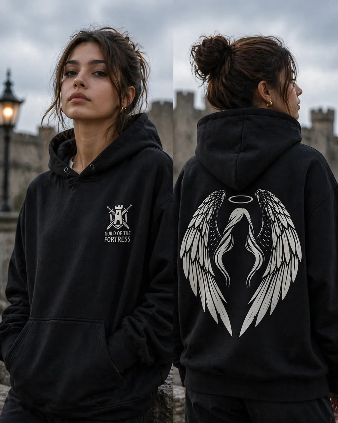 Angels and Knights — Dark Anime Hoodie | Japanese Streetwear Unisex Pullover