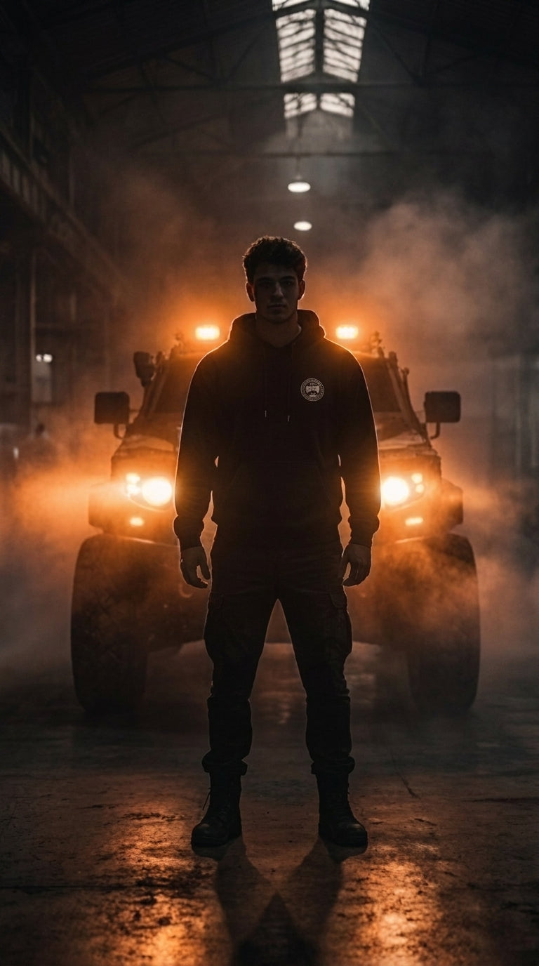 IRON PHANTOM Tactical Armored Vehicle Heavyweight Hoodie Stance Lookbook