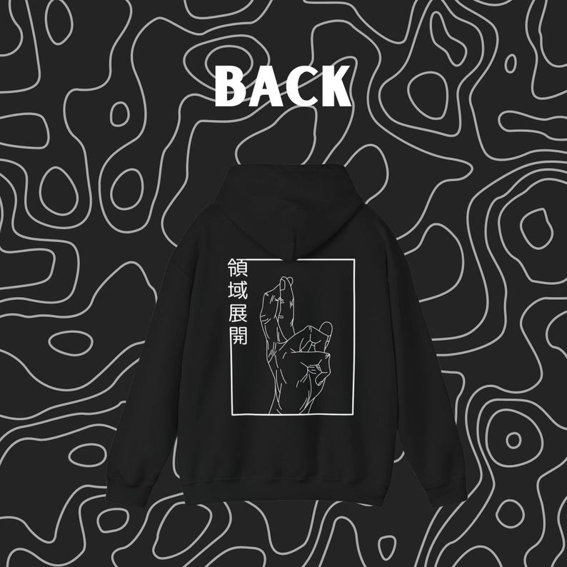Jujutsu Kaisen Hoodie Anime Unisex Sweater with Domain Expansion Hand Sign Design Comfortable Casual Wear - My Store