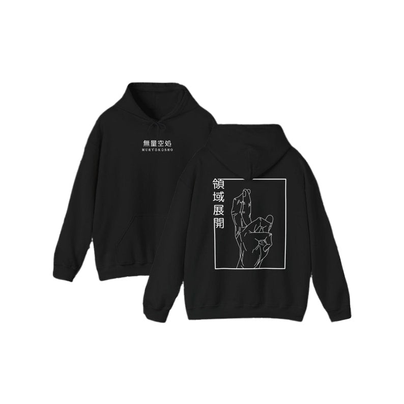 Jujutsu Kaisen Hoodie Anime Unisex Sweater with Domain Expansion Hand Sign Design Comfortable Casual Wear - My Store