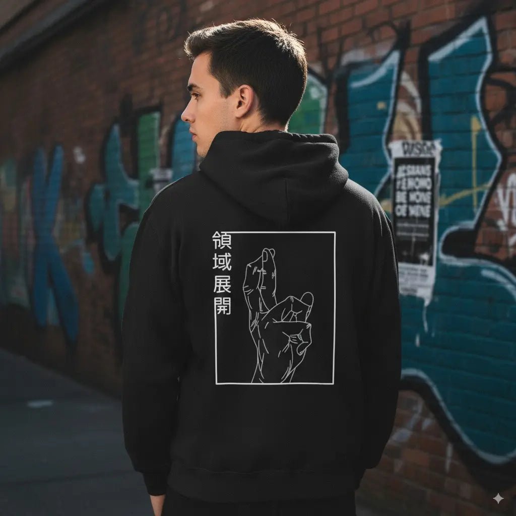 Jujutsu Kaisen Hoodie Anime Unisex Sweater with Domain Expansion Hand Sign Design Comfortable Casual Wear - My Store