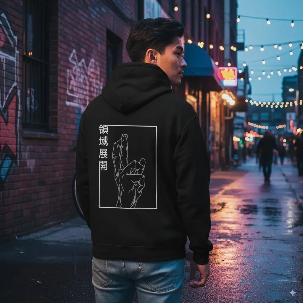 Jujutsu Kaisen Hoodie Anime Unisex Sweater with Domain Expansion Hand Sign Design Comfortable Casual Wear - My Store