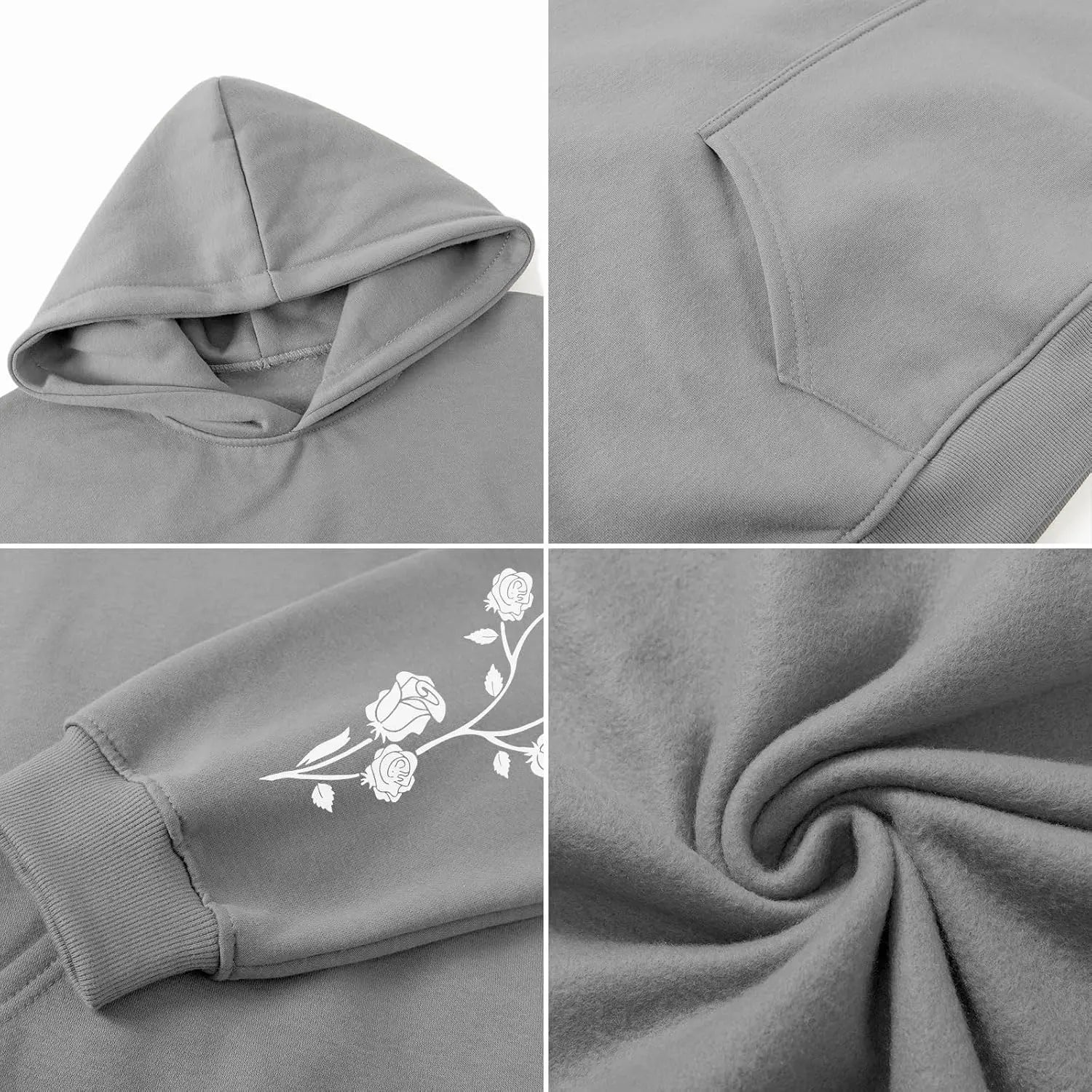 Men’s Japanese Rose Floral Graphic Hoodie – Oversized Aesthetic Streetwear Pullover Sweatshirt with Pocket - My Store
