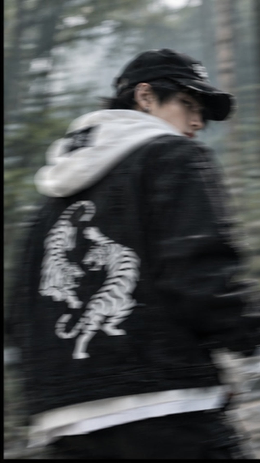 Twin Tigers Hooded Denim Jacket | Japanese Streetwear Distressed Trucker Coat