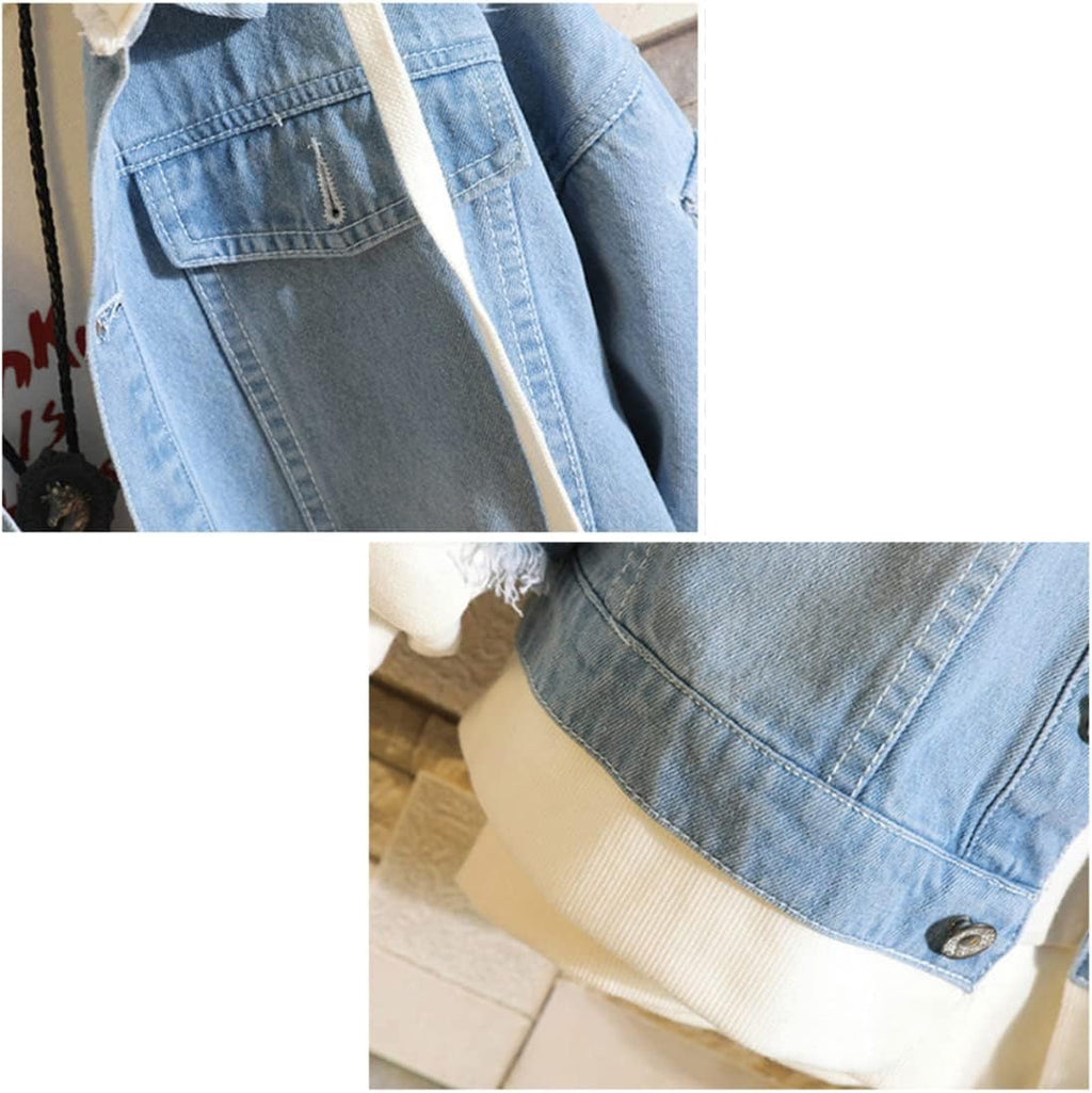 Unisex Anime Jeans Jacket Cosplay Denim Coat Hooded Sweatshirt Men Button Down Trucker Jacket Halloween - My Store