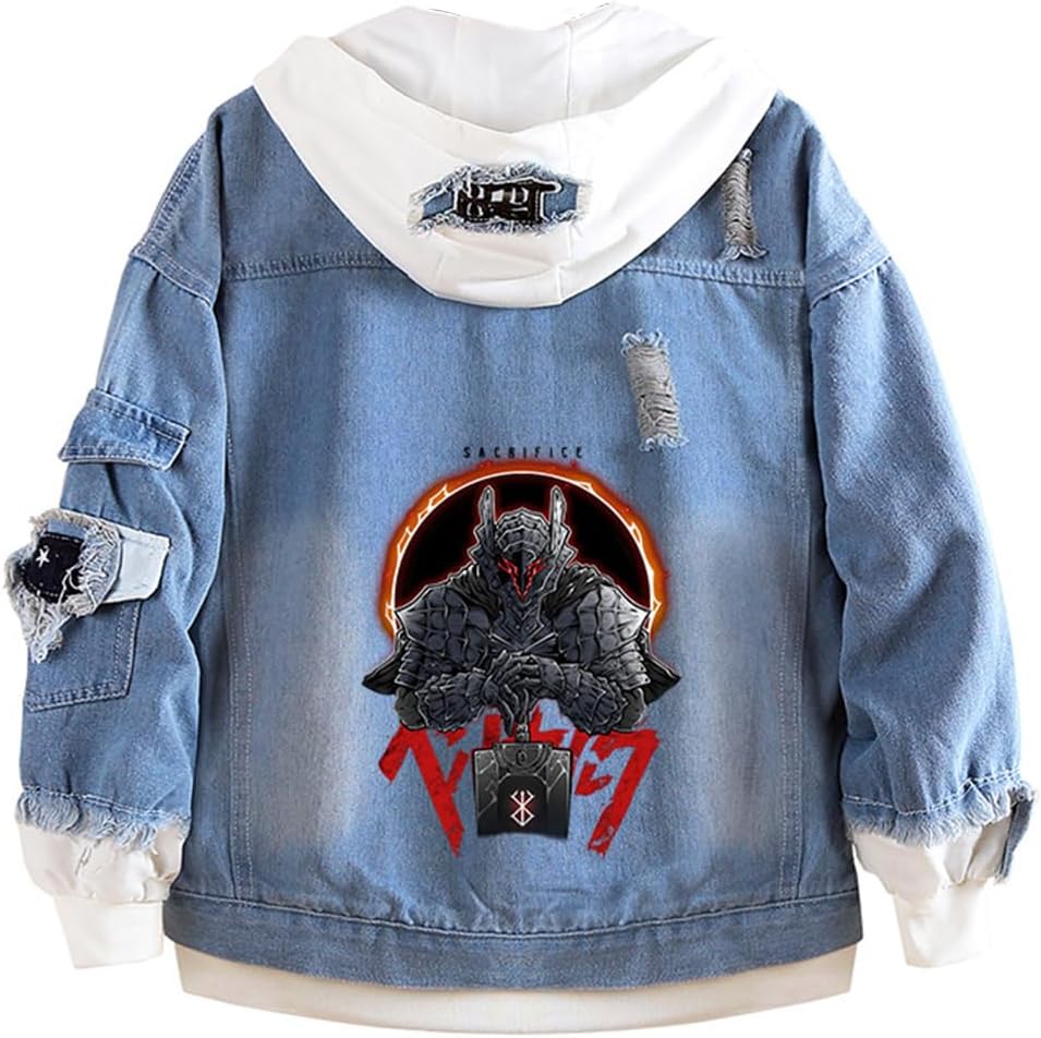 Dark Swordsman Anime Denim Trucker Jacket - AnimeVerseSphere