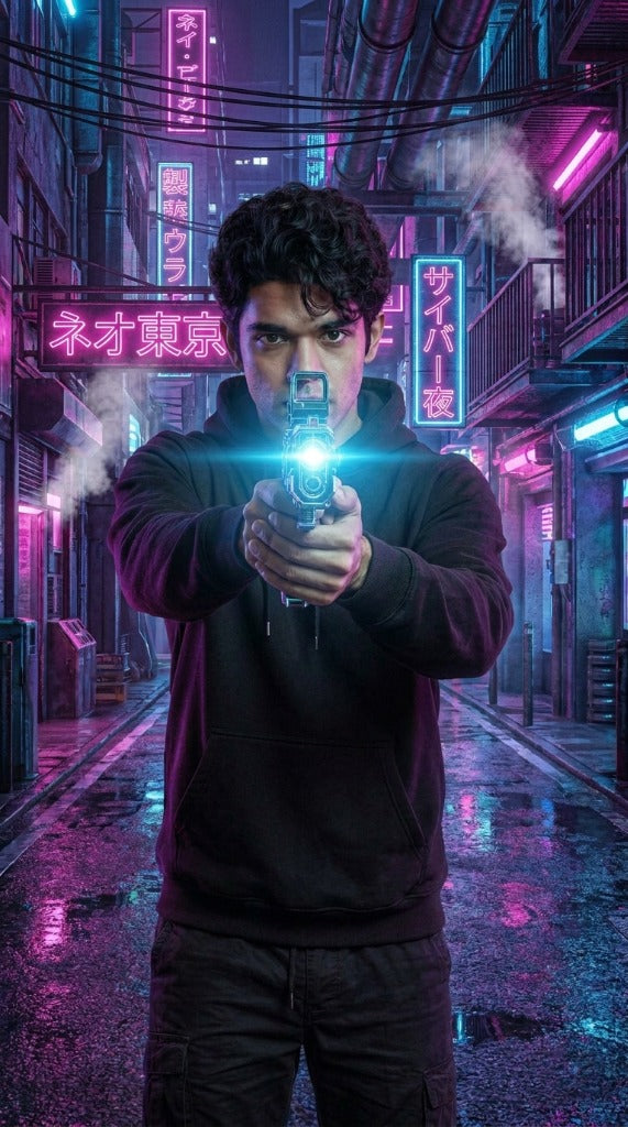 VOID RUNNER "Plasma Edition" Sci-Fi Energy Pistol Graphic Hoodie